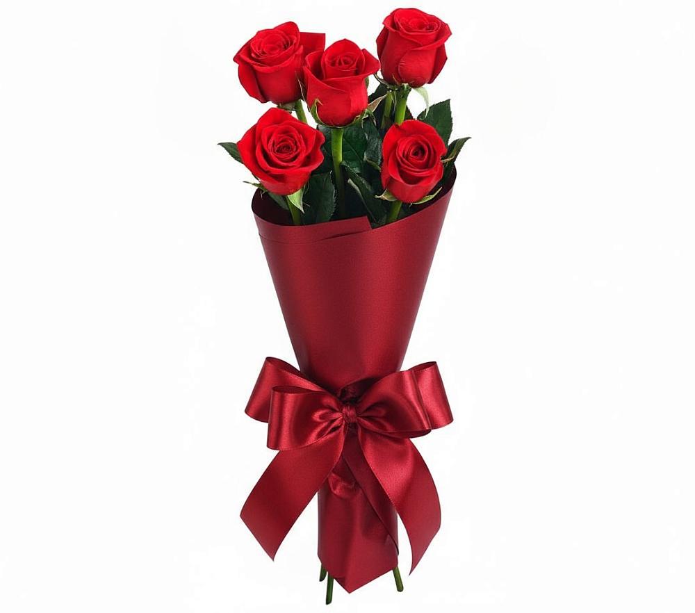 Букет 5 Красных роз Эдлесс Лав в Никитовке