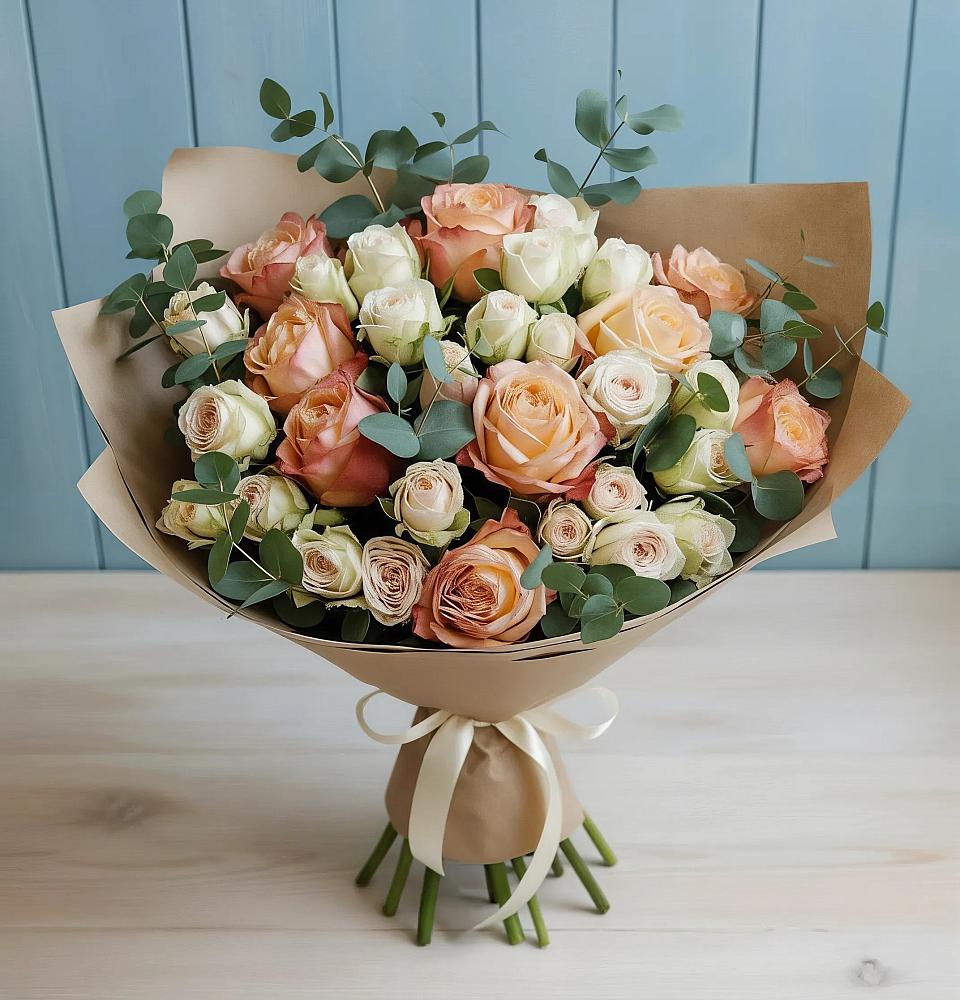 Букет цветов из: Альстромерии и Розы в Никитовке