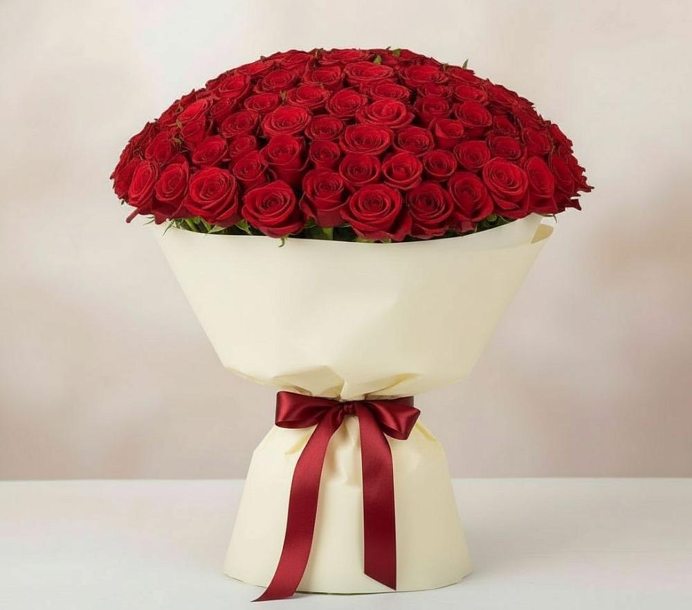 Букет 101 Красная роза Милано в Никитовке