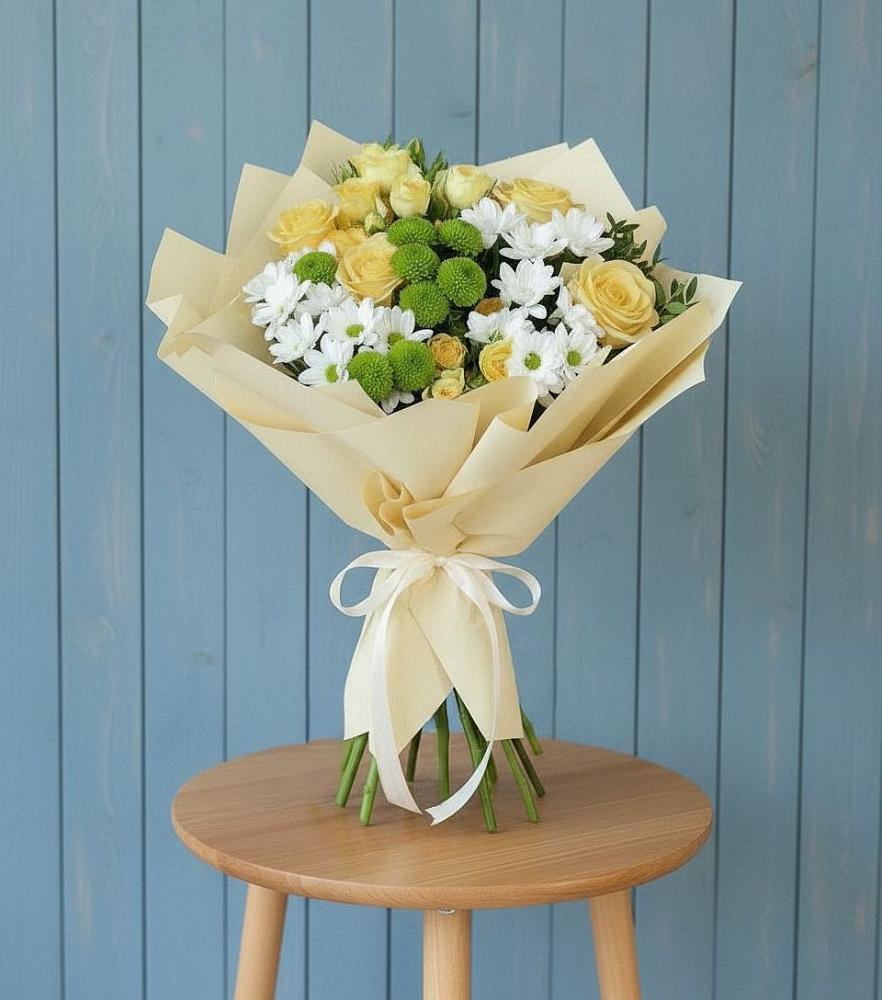 Букет цветов из: Хризантемы и Розы в Никитовке
