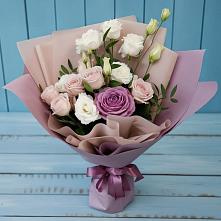 Букет цветов из:  Розы и Лизиантусы в Никитовке