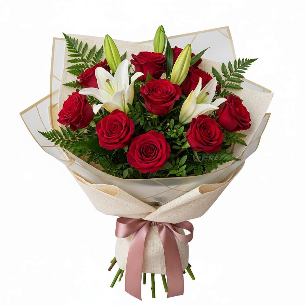 Букет цветов из: Лилии и Розы в Никитовке