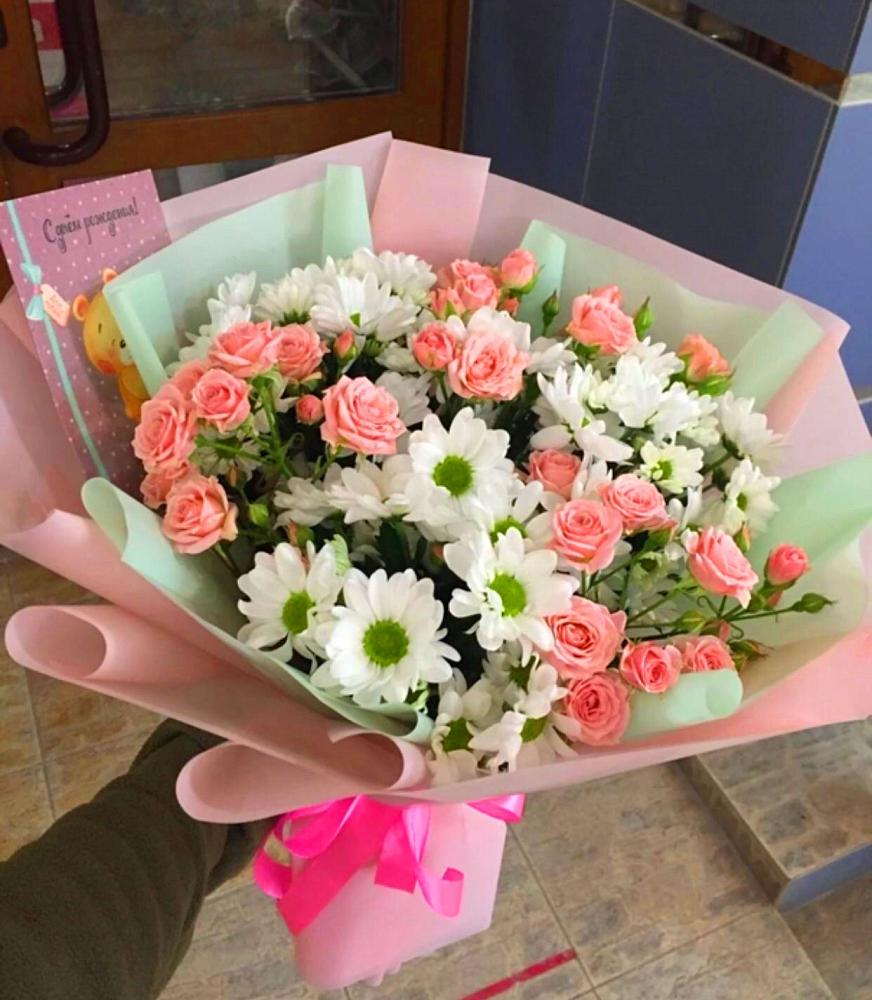 Букет цветов из: Розы и Хризантемы в Никитовке