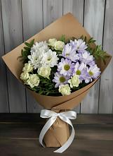 Букет цветов из:  Хризантемы и Розы в Никитовке