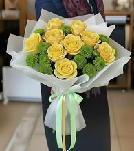 Букет цветов из:  Хризантемы и Розы в Никитовке