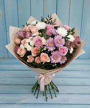 Букет цветов из:  Хризантемы, Розы и Альстромерии в Никитовке