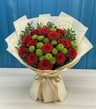 Букет цветов из:  Розы и Хризантемы в Никитовке