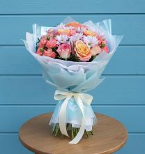 Букет цветов из:  Хризантемы и Розы в Никитовке