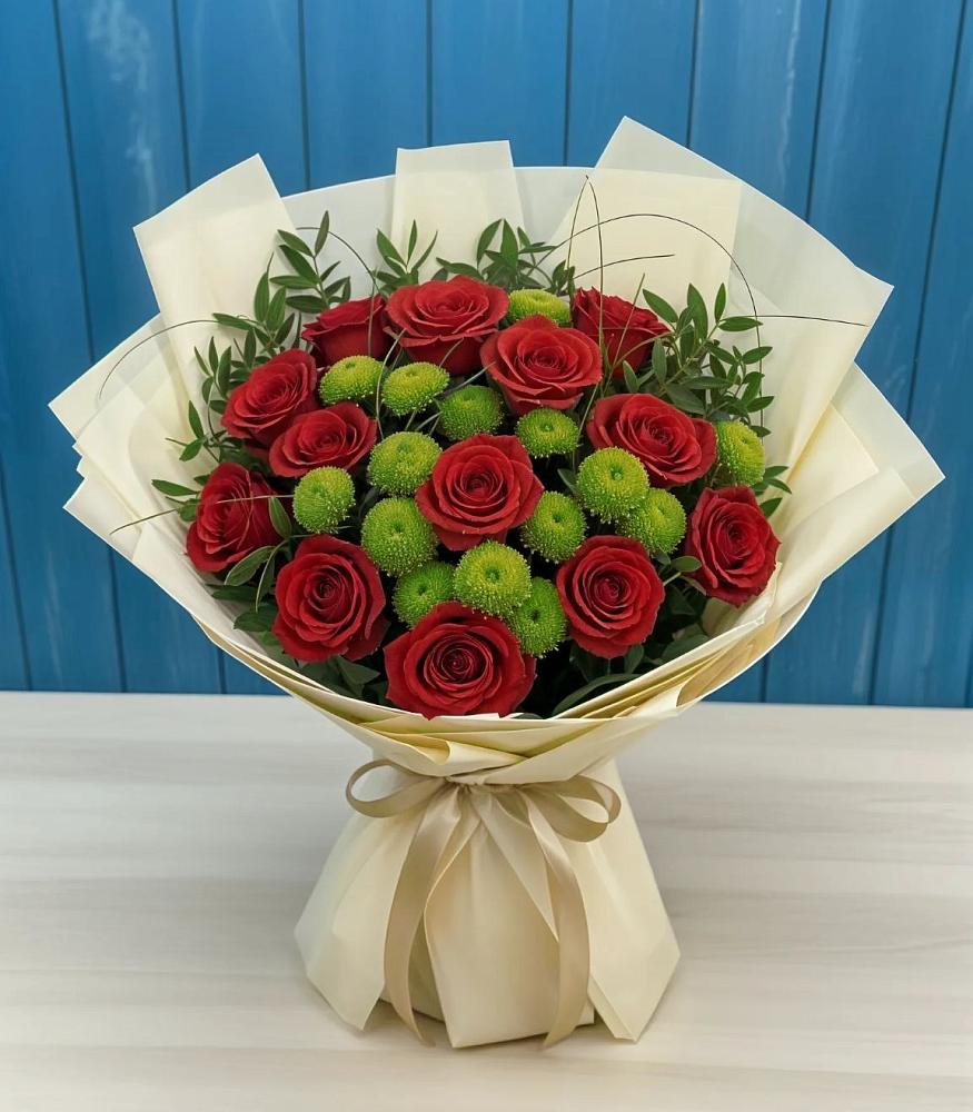 Букет цветов из: Розы и Хризантемы в Никитовке