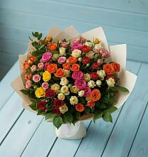 Букет Микс из разноцветных кустовых роз в Никитовке