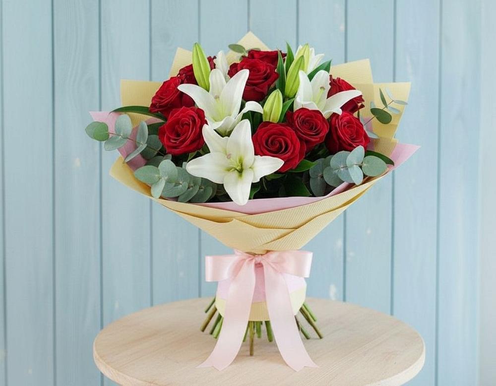 Букет цветов из: Лилии и Розы в Никитовке